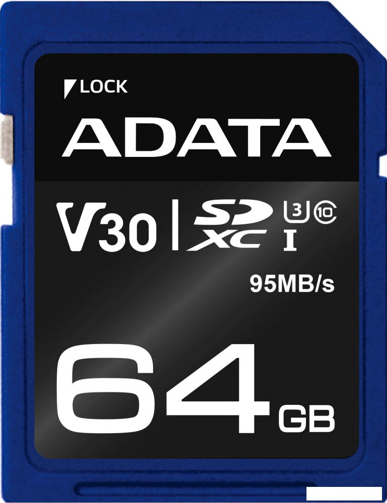 Карта памяти ADATA Premier Pro ASDX64GUI3V30S-R SDXC 64GB