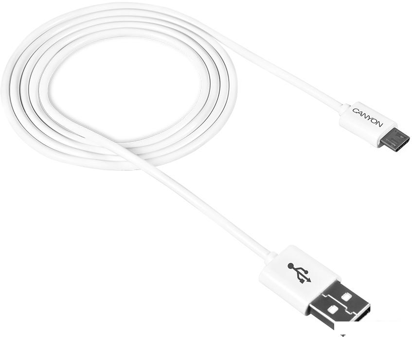 Кабель Canyon UM-1 CNE-USBM1W USB Type-A - microUSB (1 м, белый)