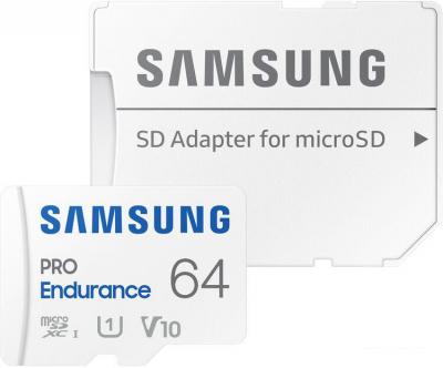 Карта памяти Samsung PRO Endurance+ microSDXC 64GB (с адаптером)