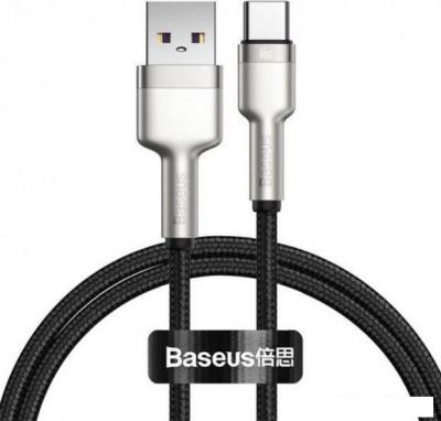 Кабель Baseus Cafule Series Metal Data Cable USB Type-A - Type-C 66W CAKF000101 (1 м, черный)