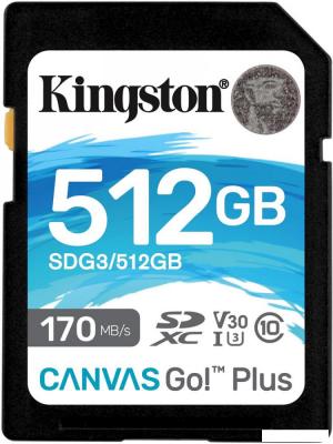 Карта памяти Kingston Canvas Go! Plus SDXC 512GB