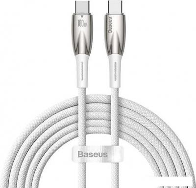 Кабель Baseus Glimmer Series Fast Charging Data Cable USB Type-C - Type-C 100W CADH000802 (2 м, белый)