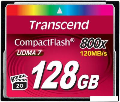 Карта памяти Transcend 800x CompactFlash Premium 128GB (TS128GCF800)