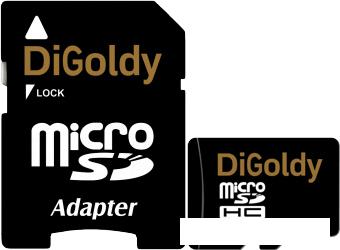 Карта памяти DiGoldy microSDHC (Class 10) 32GB + адаптер [DG032GCSDHC10-AD]