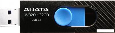 USB Flash ADATA UV320 32GB (черный/голубой)