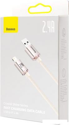 Кабель Baseus Crystal Shine USB Type-A - Lightning (2 м, розовый)