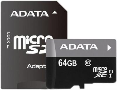 Карта памяти ADATA Premier microSDXC UHS-I U1 Class 10 64GB (AUSDX64GUICL10-RA1)