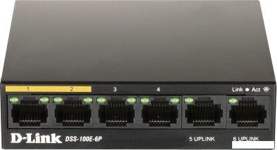 Неуправляемый коммутатор D-Link DSS-100E-6P/A1A