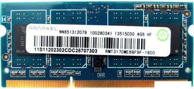 Оперативная память Ramaxel 4GB DDR3 SO-DIMM PC3-12800 (RMT3170ME68F9F-1600)