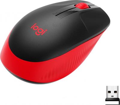 Мышь Logitech M190 (черный/красный)