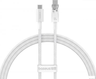 Кабель Baseus Explorer Series Fast Charging Cable Auto Power-Off For Overheating 100W USB Type-C - USB Type-C (1 м, белый)