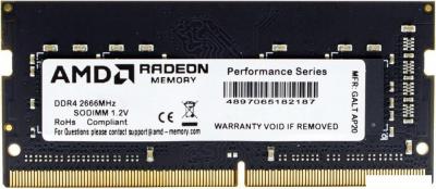 Оперативная память AMD Radeon R7 Performance 16GB DDR4 SODIMM PC4-21300 R7416G2606S2SUO