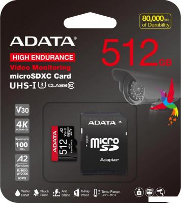 Карта памяти ADATA High Endurance 512Gb AUSDX512GUI3V30SHA2-RA1