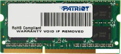 Оперативная память Patriot Signature Line 4GB DDR3 SO-DIMM PC3-12800 [PSD34G16002S]