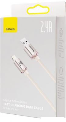 Кабель Baseus Crystal Shine USB Type-A - Lightning (1.2 м, розовый)