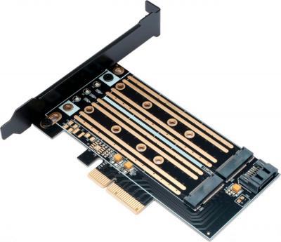 Адаптер для подключения M.2 накопителей Gembird MF-PCIE-NVME-SATA