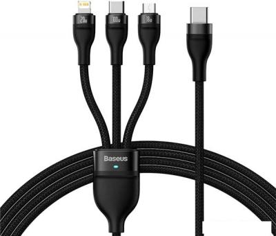 Кабель Baseus Flash Series Ⅱ USB Type-C - Lightning/USB Type-C/microUSB (1.5 м, черный)