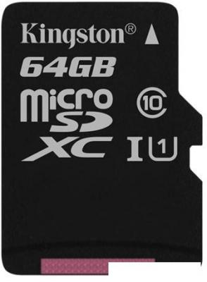 Карта памяти Kingston microSDXC UHS-I (Class 10) 64GB [SDC10G2/64GBSP]