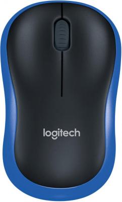 Мышь Logitech M185 (черный/синий)