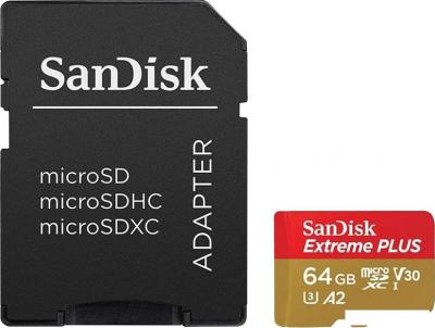 Карта памяти SanDisk Extreme microSDXC SDSQXBZ-064G-GN6MA 64GB (с адаптером)