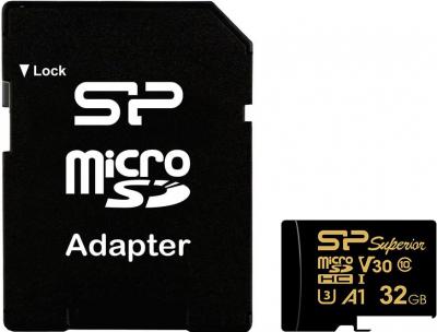 Карта памяти Silicon-Power Superior Golden A1 microSDHC SP032GBSTHDV3V1GSP 32GB