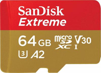 Карта памяти SanDisk Extreme microSDXC SDSQXAH-064G-GN6MN 64GB