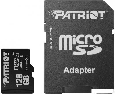 Карта памяти Patriot microSDXC LX Series (Class 10) 128GB + адаптер [PSF128GMCSDXC10]