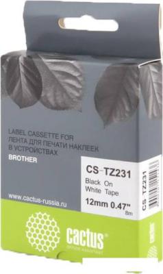 Картридж-лента для термопринтера CACTUS CS-TZ231 (аналог Brother TZe-231)