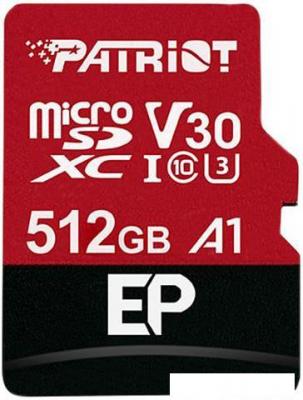 Карта памяти Patriot microSDXC EP Series PEF512GEP31MCX 512GB (с адаптером)