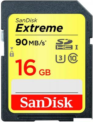 Карта памяти SanDisk Extreme SDHC Class 10 16GB [SDSDXNE-016G-GNCIN]