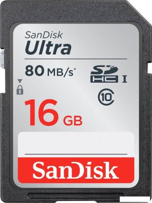 Карта памяти SanDisk SDHC (Class 10) 16GB [SDSDUNC-016G-GN6IN]