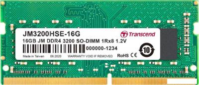 Оперативная память Transcend JetRam 16GB DDR4 SODIMM PC4-25600 JM3200HSE-16G