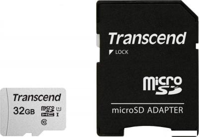 Карта памяти Transcend microSDHC 300S 32GB + адаптер