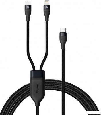 Кабель Baseus CA1T2-F01 USB Type-C - USB Type-C - Lightning (1.2 м, черный)