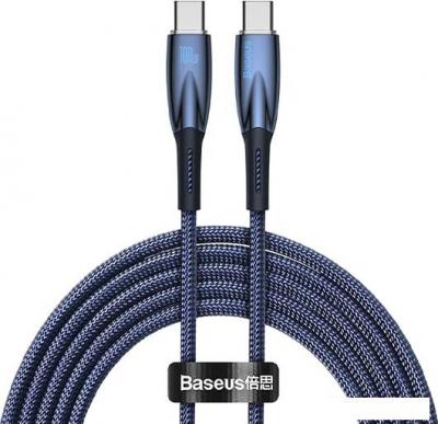 Кабель Baseus Glimmer Series Fast Charging Data Cable USB Type-C - Type-C 100W CADH000703 (1 м, синий)