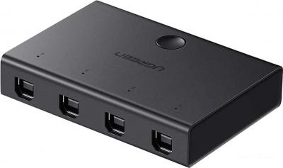 Переключатель Ugreen Sharing Switch 30346 USB Type-A - 4 x USB Type-B (1.5 м, черный)