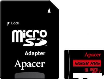 Карта памяти Apacer microSDXC AP128GMCSX10U5-R 128GB (с адаптером)