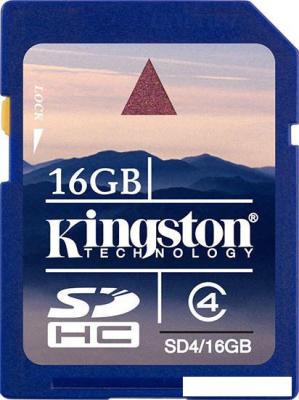 Карта памяти Kingston SDHC 16 Гб Class 4 (SD4/16GB)