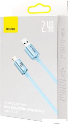 Кабель Baseus Crystal Shine USB Type-A - Lightning (1.2 м, голубой)