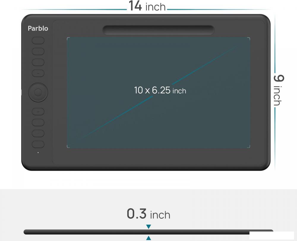 Графический планшет Parblo Intangbo M (черный)