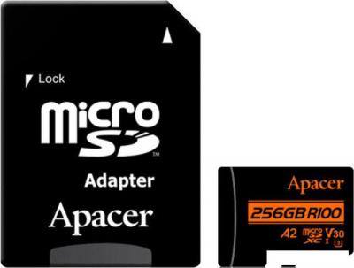 Карта памяти Apacer microSDXC AP256GMCSX10U8-R 256GB (с адаптером)