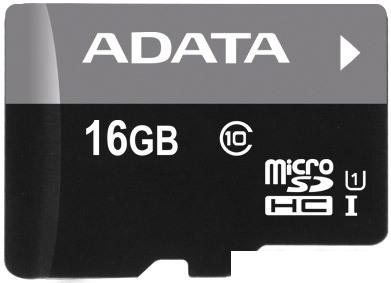 Карта памяти ADATA Premier microSDHC UHS-I U1 (10 Class) 16 Gb (AUSDH16GUICL10-RA1)