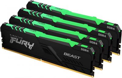 Оперативная память Kingston FURY Beast RGB 4x16GB DDR4 PC4-28800 KF436C18BBAK4/64