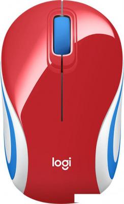 Мышь Logitech M187 (красный/синий)