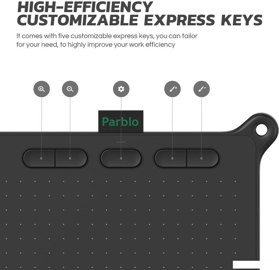 Графический планшет Parblo Ninos S (черный)