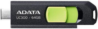 USB Flash ADATA UC300 64GB (черный/зеленый)