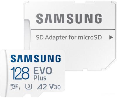 Карта памяти Samsung EVO Plus 2021 microSDXC 128GB (с адаптером)