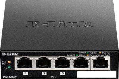 Неуправляемый коммутатор D-Link DGS-1005P/B1A