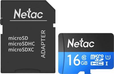 Карта памяти Netac P500 Standard 16GB NT02P500STN-016G-R (с адаптером)