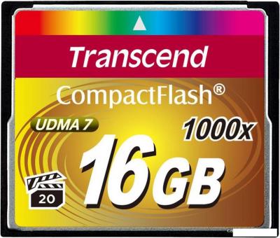 Карта памяти Transcend 1000x CompactFlash Ultimate 16GB (TS16GCF1000)